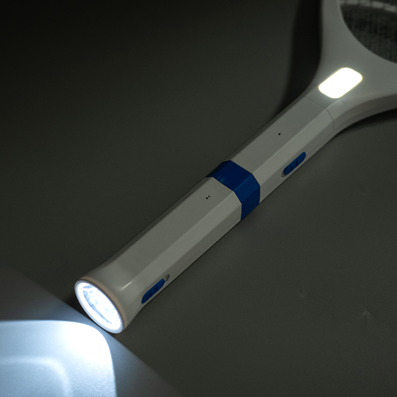 FF-808 拆卸带 LED 灯的手电筒 铅酸电池 400mAh 家用电动蚊拍